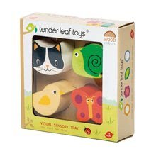 Jucării pentru dezvoltarea abilitătii copiiilor - Forme de animal din lemn Touch Sensory Tray Tender Leaf Toys pe suport 4 feluri de la 18 luni_2