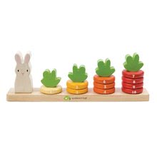 Jocuri educative din lemn - Morcov care crește Counting Carrots Tender Leaf Toys cu cercuri numerotate și iepuraș de la 18 luni_0