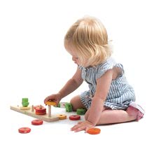 Drevené náučné hry -  NA PREKLAD - Zanahoria de madera creciente Counting Carrots Tender Leaf Toys Con anillos numerados y un conejito desde 18 meses_1