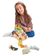 Lesene didaktične igrače - Leseno drevo Stacking Forest Tender Leaf Toys zlaganje z uravnoteženjem 19 živalcami in gozdnimi sadeži od 18 mes_0