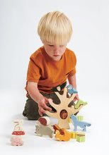Lesene didaktične igrače - Leseno drevo Stacking Forest Tender Leaf Toys zlaganje z uravnoteženjem 19 živalcami in gozdnimi sadeži od 18 mes_1