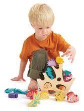 Drewniane zabawki edukacyjne - Drewniana koralowa skałka Stacking Coral Reef Tender Leaf Toys Z 18 rybami i morskimi zwierzętami od 18 miesięcy_1