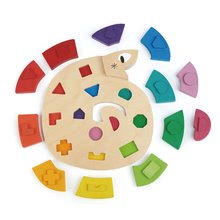 Dřevěné naučné hry - Dřevěný stočený had Colour Me Happy Tender Leaf Toys 12 barevných tvarů se znaky_1