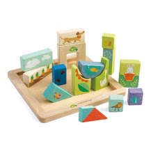 Lesene didaktične igrače - Lesene kocke Na vrtu Garden Patch Puzzle Tender Leaf Toys v okvirju z naslikanimi sličicami od 18 mes_0