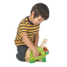 Giocattoli didattici in legno - Tartaruga didattica in legno Tortoise Shape Sorter Tender Leaf Toys con pezzi sagomati a partire da 18 mesi_0