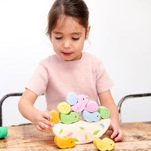 Lesene didaktične igrače - Lesena gugalnica s ptički Rocking Baby Bird Tender Leaf Toys 6 ptičkov in 5 jajčk od 18 mes_2
