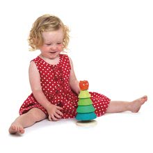 Dřevěné didaktické hračky - Dřevěný skládací strom se sovou Stacking Fir Tree Tender Leaf Toys se 4 kroužky od 18 měsíců_1