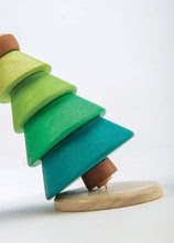 Drewniane zabawki edukacyjne - Drzewo składane z drewna z sową Stacking Fir Tree Tender Leaf Toys z 4 krążkami od 18 miesięcy_2