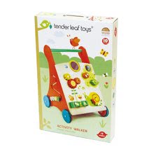 Lesene didaktične igrače - Leseni sprehajalček vrtiček Baby Activity Walker Tender Leaf Toys z različnimi funkcijami in kockami od 18 mes_0