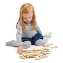 Drvene edukativne igre - Drvene domino pločice s motivima vrtne staze Garden Path Tender Leaf Toys 22 dijela u platnenoj torbici od 18 mjeseci starosti_0