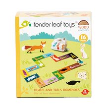 Drevené náučné hry - Drevené domino Heads and Tails Tender Leaf Toys 16 dielov na skladanie zvierat vo vrecúšku od 18 mes_3