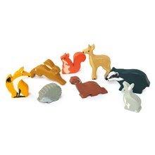 Drewniane zabawki edukacyjne - Zwierzątka leśne na półce 8 sztuk Woodland Animals Tender Leaf Toys królik zając jeż lis sarna wiewiórka lisica jastrząb_0