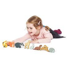 Drewniane zabawki edukacyjne - Zwierzątka leśne na półce 8 sztuk Woodland Animals Tender Leaf Toys królik zając jeż lis sarna wiewiórka lisica jastrząb_2