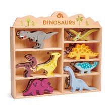 Dřevěné didaktické hračky - Dřevěná prehistorická zvířata na poličce 24 ks Dinosaurs set Tender Leaf Toys _0