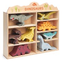 Dřevěné didaktické hračky - Dřevěná prehistorická zvířata na poličce 24 ks Dinosaurs set Tender Leaf Toys _1