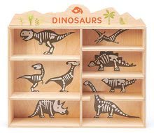 Dřevěné didaktické hračky - Dřevěná prehistorická zvířata na poličce 24 ks Dinosaurs set Tender Leaf Toys _2
