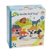 Drevené didaktické hračky - Drevené domáce zvieratká Stacking Farmyard Tender Leaf Toys 10 druhov stohovateľné_2