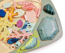 Jucării pentru dezvoltarea abilitătii copiiilor - Puzzle didactic din lemn lumea mării My Little Rock Pool Tender Leaf Toys 33 piese în geantă textilă_3