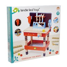 Fa munkapad és szerszámok - Fa szerelőműhely TenderLeaf Tool Bench Tender Leaf Toys szerszámokkal, 18 kiegészítővel_2