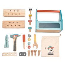 Drevená detská dielňa a náradie - Drevený kufrík Tap Tap Tool Box Tender Leaf Toys s pracovným náradím a zatĺkačkou_0