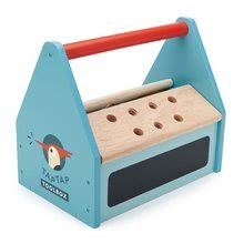 Drevená detská dielňa a náradie - Drevený kufrík Tap Tap Tool Box Tender Leaf Toys s pracovným náradím a zatĺkačkou_1