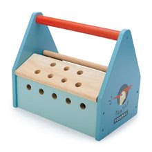 Drevená detská dielňa a náradie - Drevený kufrík Tap Tap Tool Box Tender Leaf Toys s pracovným náradím a zatĺkačkou_2