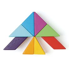Jeux de construction en bois Tender Leaf - Construction magnétique en bois Designer Magblocs Tender Leaf Toys 8 formes triangulaires dans la poche_0