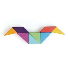 Drewniane układanki Tender Leaf  - Drewniana magnetyczna konstrukcja Designer Magblocs Tender Leaf Toys 8 trójkątnych kształtów w kieszeni_3
