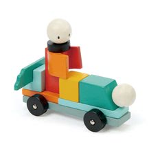 Fa építőjátékok Tender Leaf - Fa mágneses építőjáték Racing Magblocs Tender Leaf Toys 14 autós építőkocka táskában_2