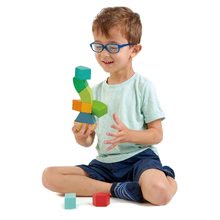 Fa építőjátékok Tender Leaf - Fa mágneses építőjáték Primary Magblocs Tender Leaf Toys 10 természetes geometriai alakzattal táskában_0