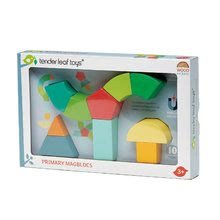Jocuri de construit din lemn Tender Leaf - Joc de construit magnetic din lemn Primary Magblocs Tender Leaf Toys cu 10 forme geometrice naturale în geantă_2