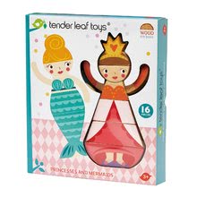 Dřevěné didaktické hračky - Princezny a víly skládačka Princesses and Mermaids Tender Leaf Toys 15 dílů v plátěném sáčku_0