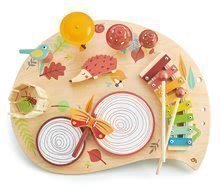 Dřevěné didaktické hračky - Dřevěný hudební stůl Musical Table Tender Leaf Toys s bubny xylofonem píšťalkou_1