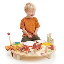 Dřevěné didaktické hračky - Dřevěný hudební stůl Musical Table Tender Leaf Toys s bubny xylofonem píšťalkou_0