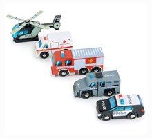 Fa kisautók - Fa sürgősségi járművek Emergency Vehicles Tender Leaf Toys 5 fajta jármű_2