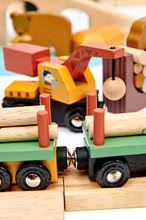 Dřevěné vláčky a vláčkodráhy - Dřevěná vláčkodráha v borovicovém lese Wild Pines Train set Tender Leaf Toys s vlakem a auty zvířátka s přírodou_6