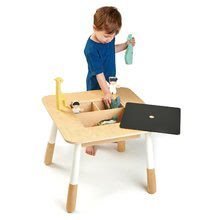 Mobilier din lemn pentru copii - Mobilier din lemn pentru copii Forest table and Chairs Tender Leaf Toys masă cu spațiu de depozitare și cu două scăunele ursuleț și iepuraș_2