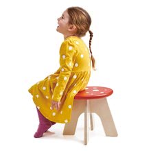 Detský drevený nábytok -  NA PREKLAD - Silla de madera Hongo Toadstool de Tender Leaf Toys muchotrávka con asiento a rayas rojas_3