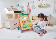 Detský drevený nábytok - Drevená skrinka so zajačikom Bunny Storage Unit Tender Leaf Toys so 4 odkladacími košmi z úpletu_4