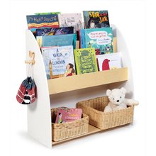 Drewniane meble dziecięce - Drewniana biblioteczka z wieszakiem Forest Book Case Tender Leaf Toys i trzema półkami_1