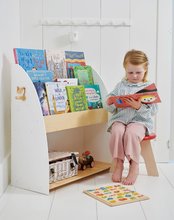 Meubles en bois pour enfants - Bibliothèque en bois Forest Book Case Tender Leaf Toys avec porte-manteau avec trois étagères_1