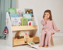 Detský drevený nábytok -  NA PREKLAD - Biblioteca de madera con perchero Forest Book Case Tender Leaf Toys con tres estantes_2