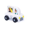 Janod Cross roads Drevené auto na tlačenie Auto s prívesom biele J05934