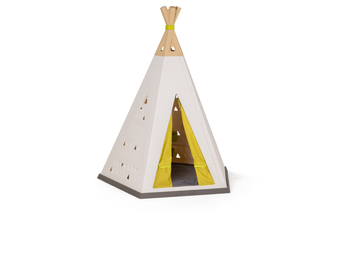 Stan prírodný Indoor&Outdoor Teepee Evolutive Smoby výškovo nastaviteľný 159-184 cm s textilným závesom UV filter od 2-8 rokov