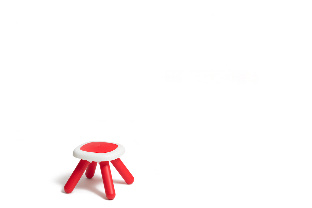 Kuchynka rastúca s tečúcou vodou a mikrovlnkou Tefal Evolutive Gourment Smoby červená s magickým bublaním stoličkou a 43 doplnkov