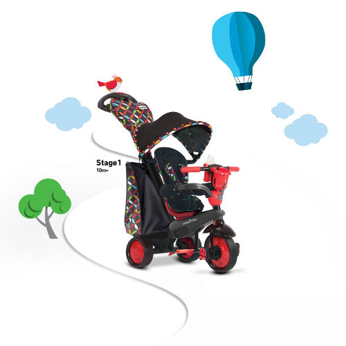 Trojkolka smarTrike Boutique Red Touch Steering 4v1