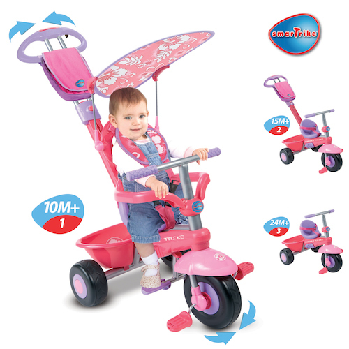 Tricicletă smarTrike DX pentru fete de la 10 luni
