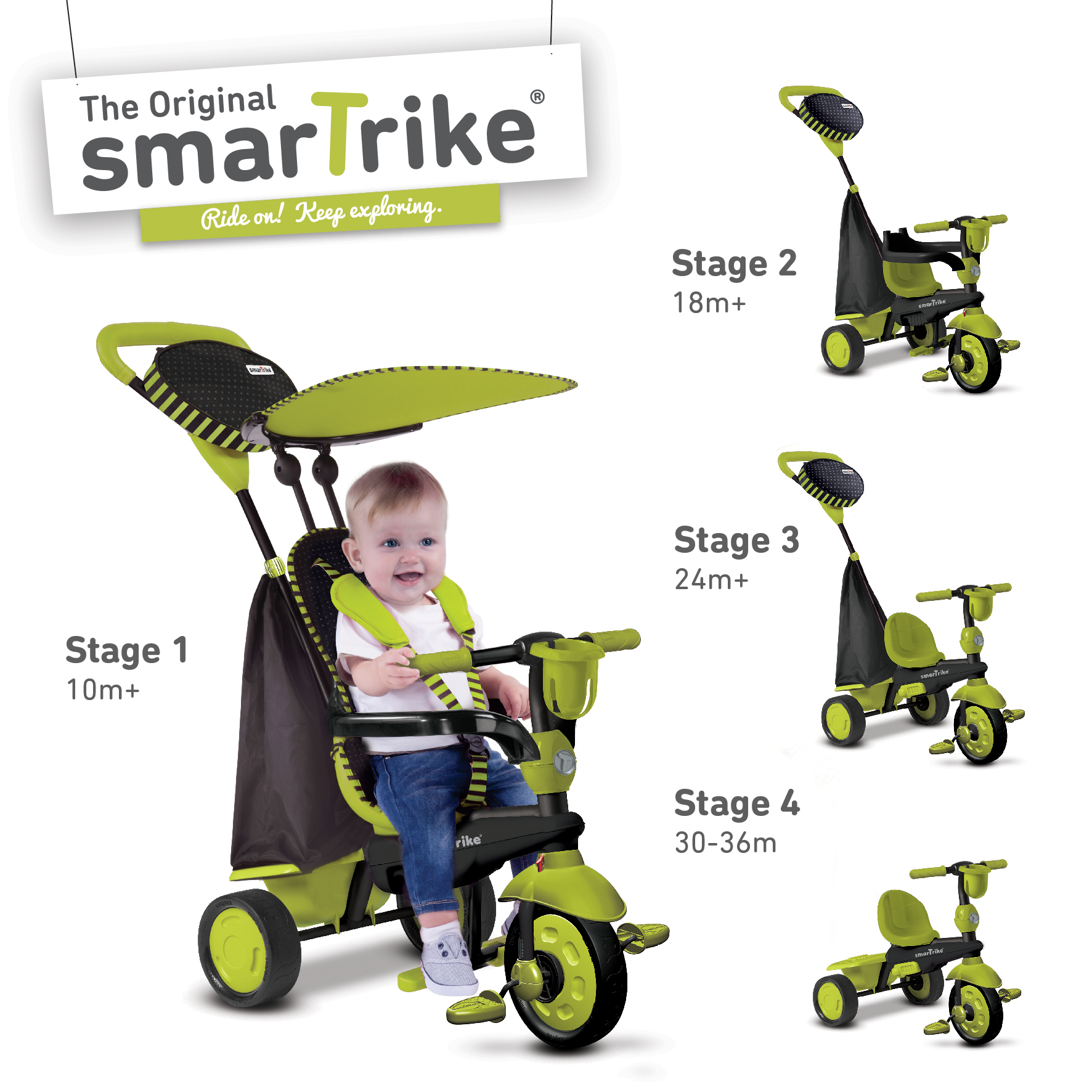 smarTrike BlackGreen 4in1 tricikli - 6752800