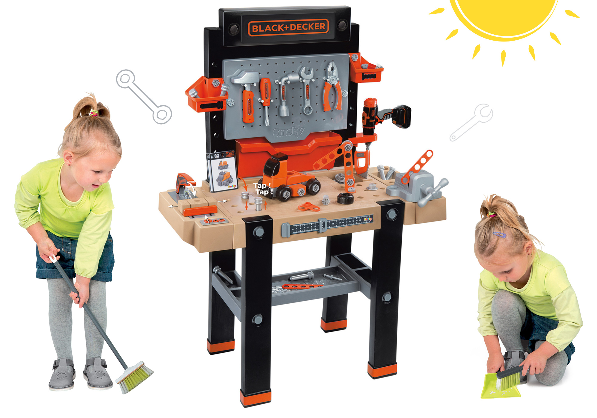 Smoby set pracovná dielňa Black+Decker a upratovacia sada 360702-4