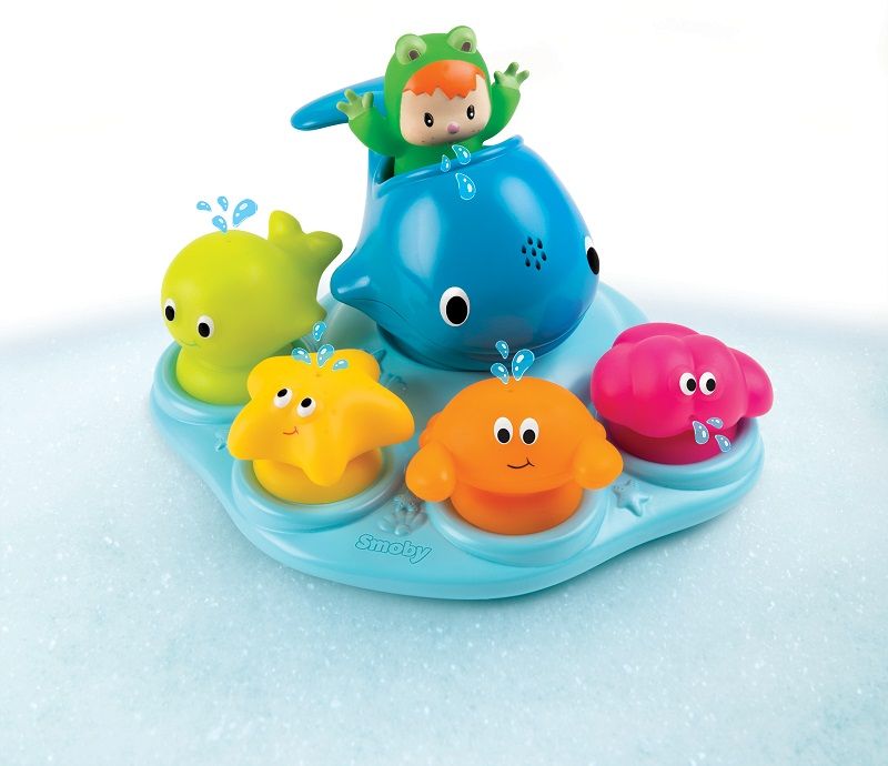 Animale pe insulă Cotoons Smoby jucărie pentru baie cu ventuze